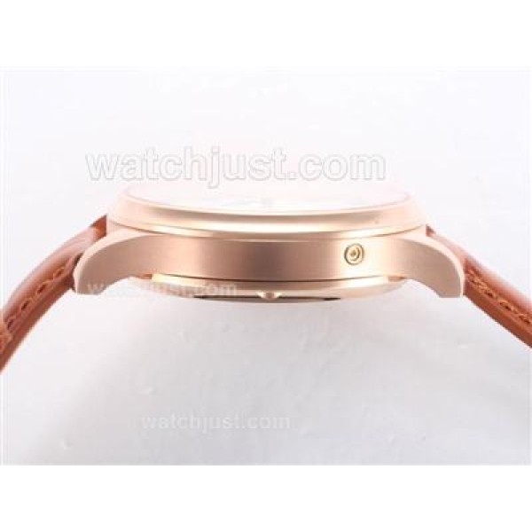 IWC Portugese 7 Days Working Power Reserve-21600bph Rose Gold Case with White Dial