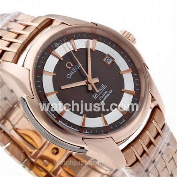 Omega Hour Vision See Thru Case Automatic Full Rose Gold with Brown Dial