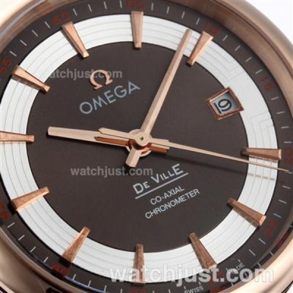 Omega Hour Vision See Thru Case Automatic Full Rose Gold with Brown Dial