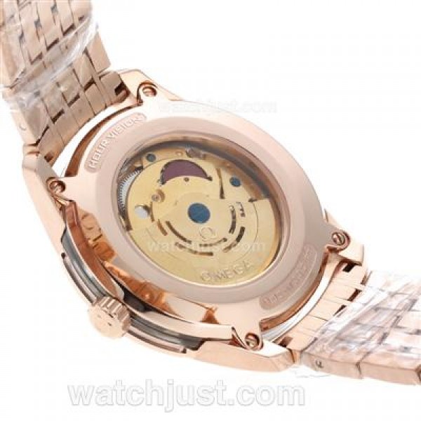 Omega Hour Vision See Thru Case Automatic Full Rose Gold with Brown Dial