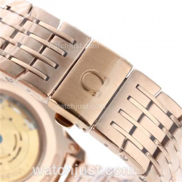 Omega Hour Vision See Thru Case Automatic Full Rose Gold with Brown Dial