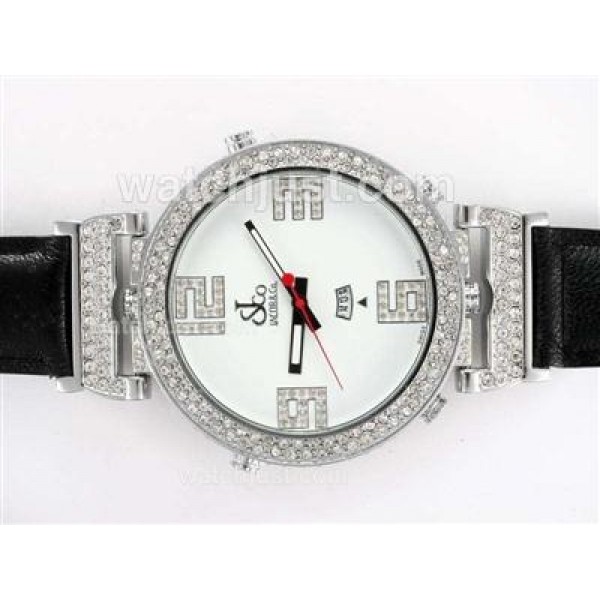 Jacob & Co Classic Five Time Zone Diamond Bezel with White Dial-Double Dial