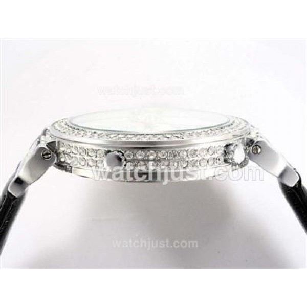 Jacob & Co Classic Five Time Zone Diamond Bezel with White Dial-Double Dial
