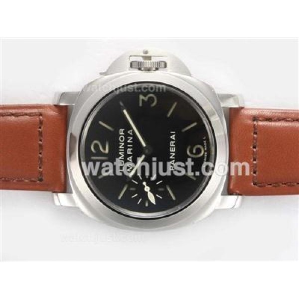 Panerai Luminor Marina Swan Neck Swiss ETA Unitas 6497 Movement AR Coating with Black Dial