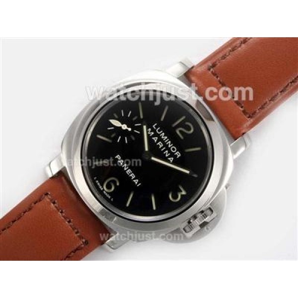 Panerai Luminor Marina Swan Neck Swiss ETA Unitas 6497 Movement AR Coating with Black Dial