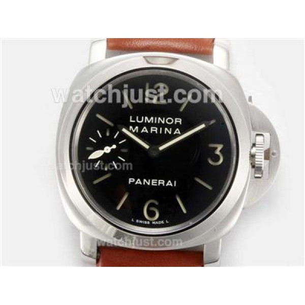 Panerai Luminor Marina Swan Neck Swiss ETA Unitas 6497 Movement AR Coating with Black Dial