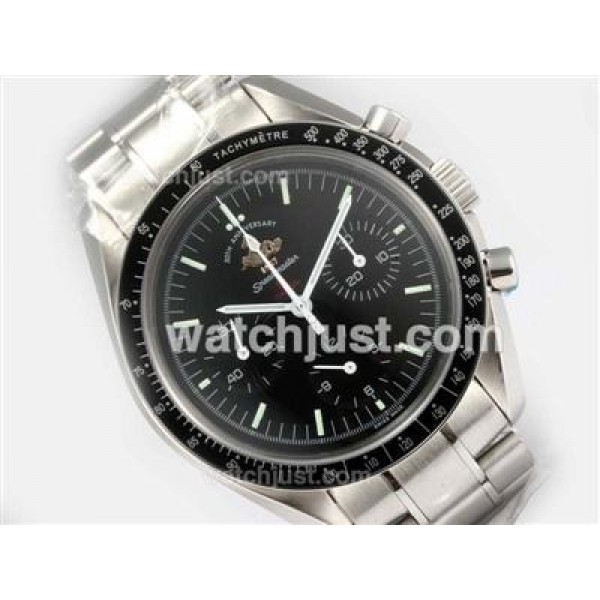 Omega Speedmaster 50th Anniversary Chronograph Lemania Movement with Black Dial and Bezel