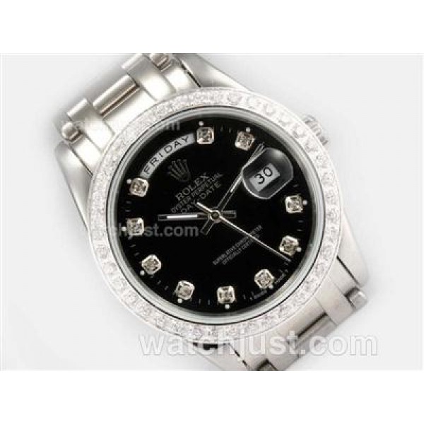 Best 1:1 Rolex Day-Date Masterpiece Fake Watches With Black Dials Online
