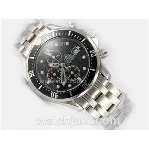 Omega Seamaster Professional Working Chronograph with Black Dial and Bezel
