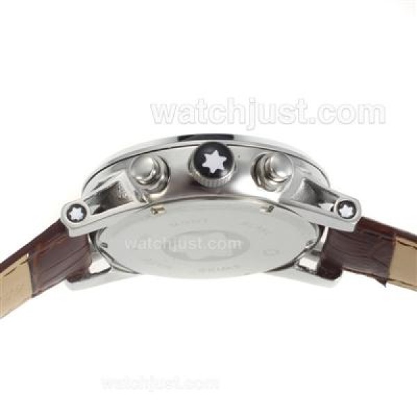 Montblanc Time Walker Working Chronograph with White Dial-Leather Strap