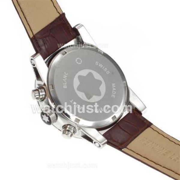 Montblanc Time Walker Working Chronograph with White Dial-Leather Strap
