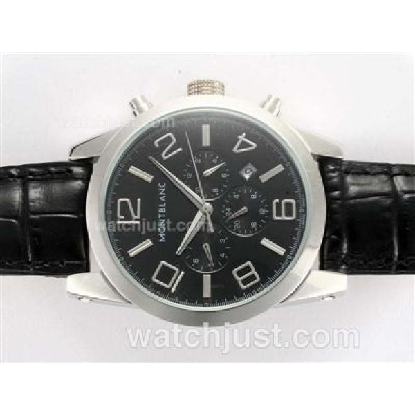 Montblanc Time Walker Automatic with Black Dial-Leather Strap