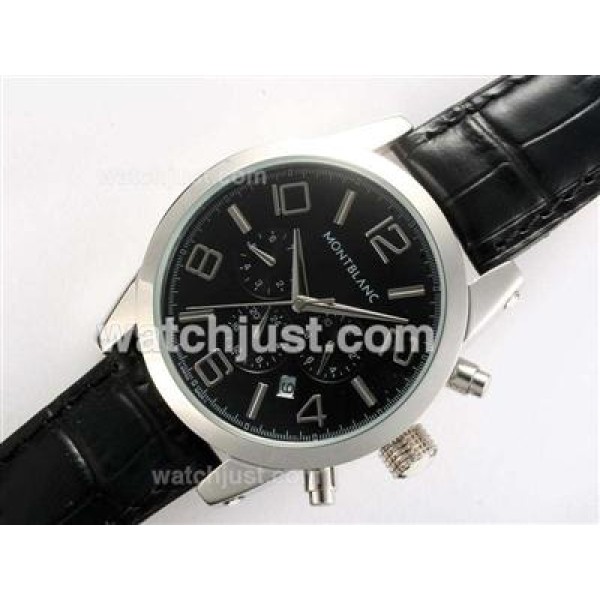 Montblanc Time Walker Automatic with Black Dial-Leather Strap