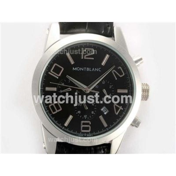 Montblanc Time Walker Automatic with Black Dial-Leather Strap