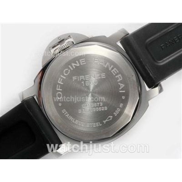 Panerai Luminor Working Power Reserve Swiss Valjoux 7750 Movement Black Dial with Rubber Strap