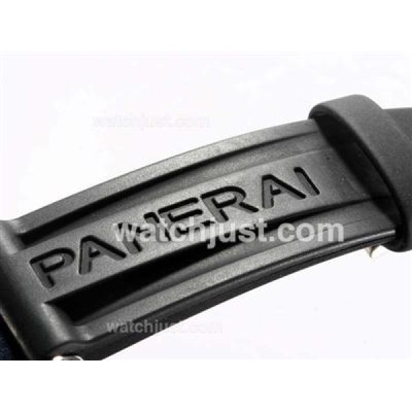 Panerai Luminor Working Power Reserve Swiss Valjoux 7750 Movement Black Dial with Rubber Strap