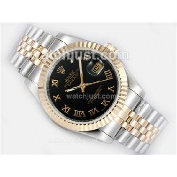 36 MM Cheap Rolex Datejust Replica Watches With Black Dials Online