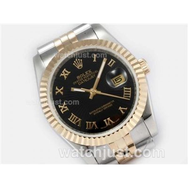 36 MM Cheap Rolex Datejust Replica Watches With Black Dials Online