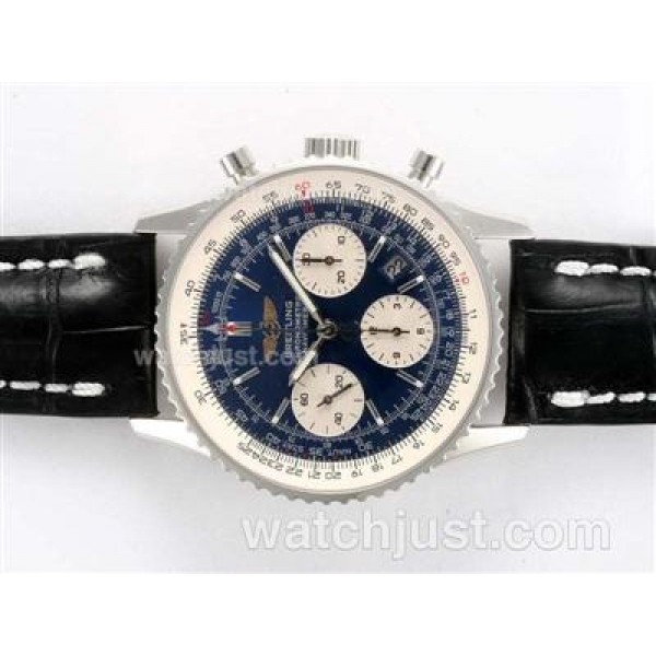 Breitling Navitimer Chronograph Swiss Valjoux 7750 Movement with Blue Dial
