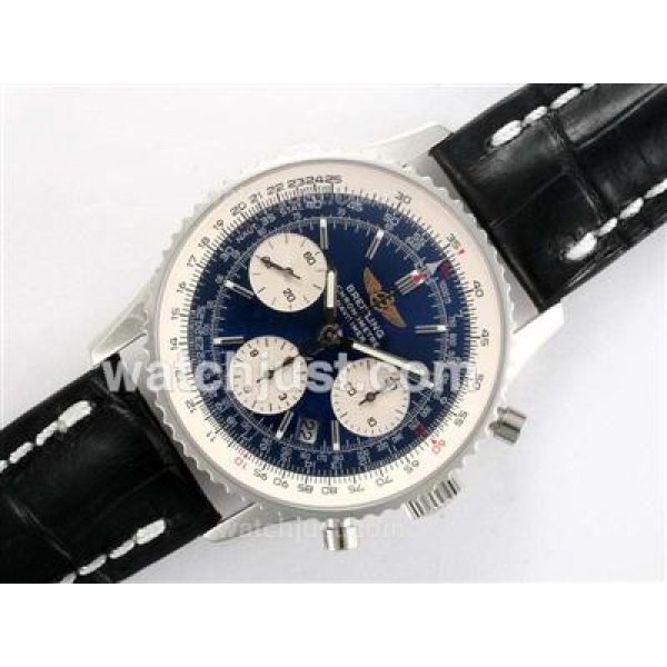Breitling Navitimer Chronograph Swiss Valjoux 7750 Movement with Blue Dial