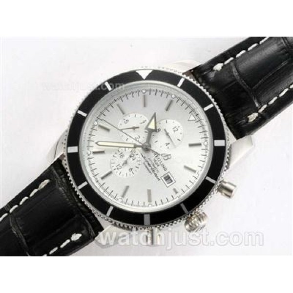 Breitling Super Ocean Automatic with White Dial and Black Bezel