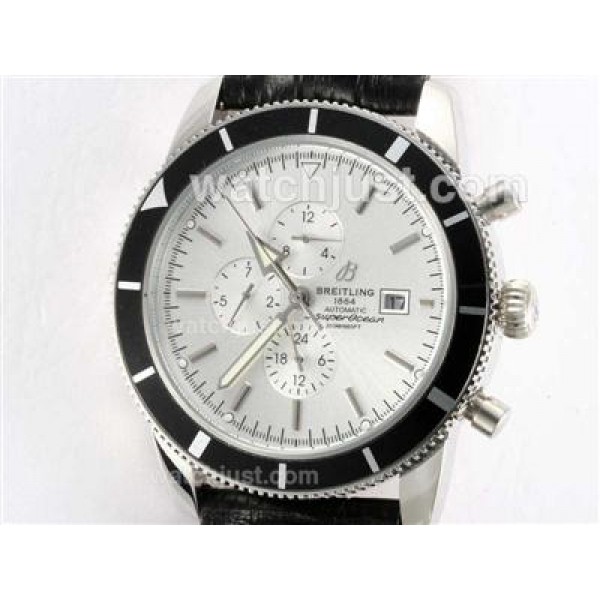 Breitling Super Ocean Automatic with White Dial and Black Bezel