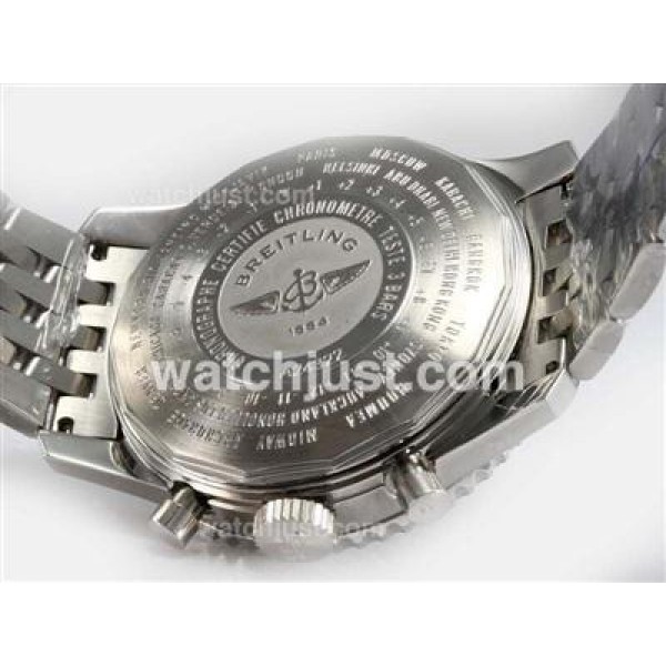 Breitling Navitimer World Chronograph Swiss Valjoux 7750 Movement with Blue Dial