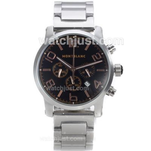 Montblanc Time Walker Working Chronograph with Black Dial-Rose Gold Marking
