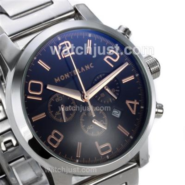 Montblanc Time Walker Working Chronograph with Black Dial-Rose Gold Marking