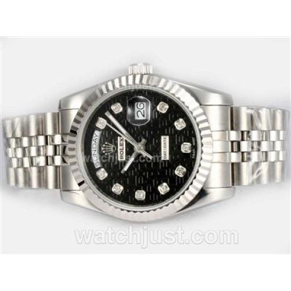 Best 1:1 Rolex Day-Date Replica Watches With Black Computer Dials For Sale