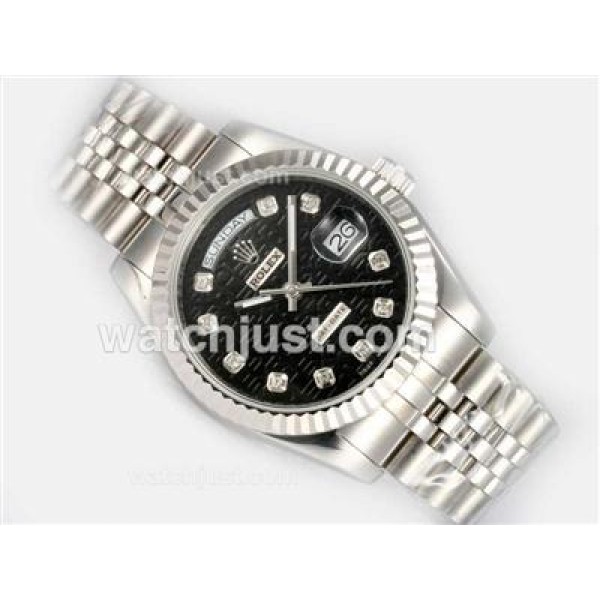 Best 1:1 Rolex Day-Date Replica Watches With Black Computer Dials For Sale
