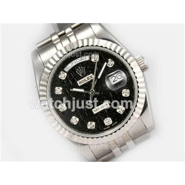 Best 1:1 Rolex Day-Date Replica Watches With Black Computer Dials For Sale