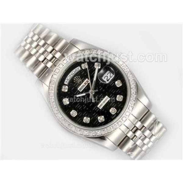 Best Quality Rolex Day-Date Replica Watches With Black Computer Dials For Sale