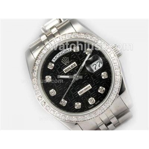 Best Quality Rolex Day-Date Replica Watches With Black Computer Dials For Sale