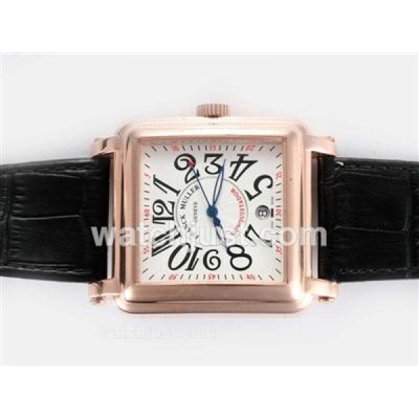 Franck Muller Conquistador Automatic Rose Gold Case with White Dial