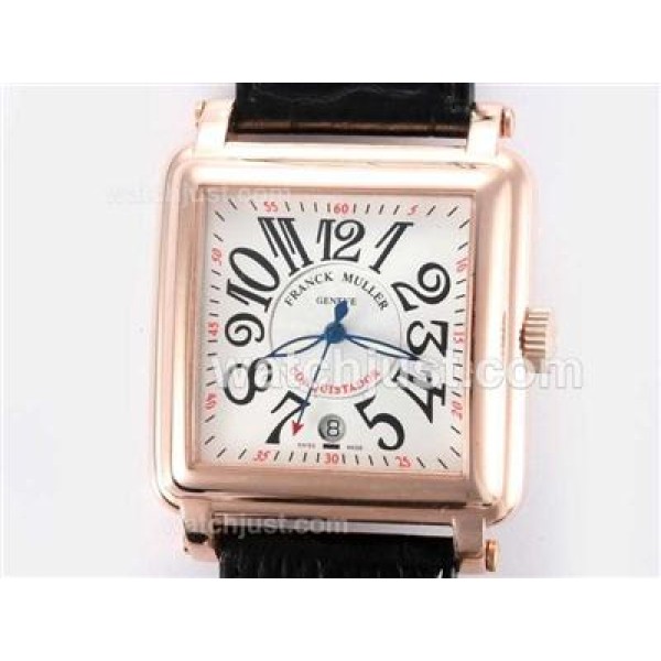 Franck Muller Conquistador Automatic Rose Gold Case with White Dial