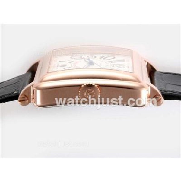 Franck Muller Conquistador Automatic Rose Gold Case with White Dial