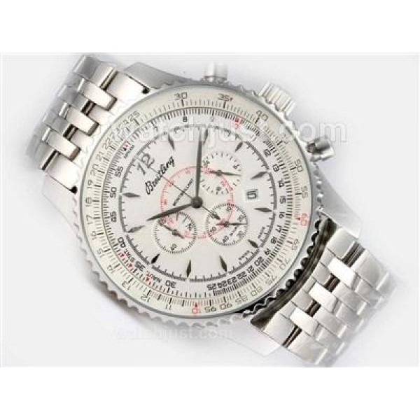 Breitling Montbrillant Working Chronograph with White Dialï¼New Version 46MM