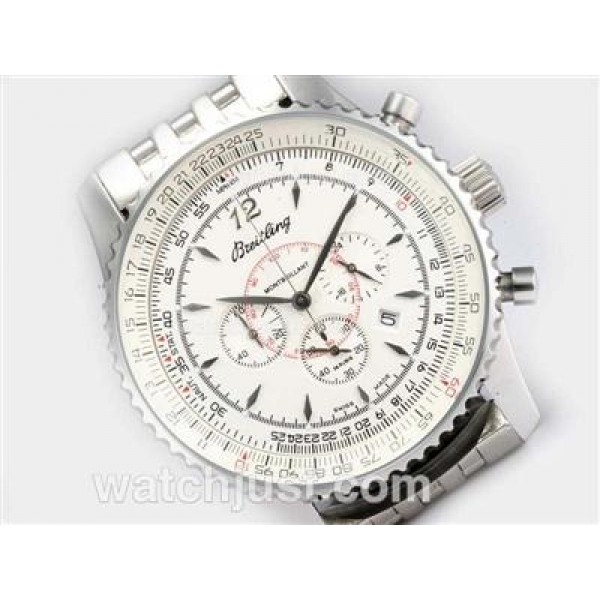 Breitling Montbrillant Working Chronograph with White Dialï¼New Version 46MM