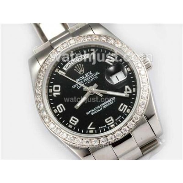 Top Quality Rolex Day-Date Fake Watches With Black Dials For Sale