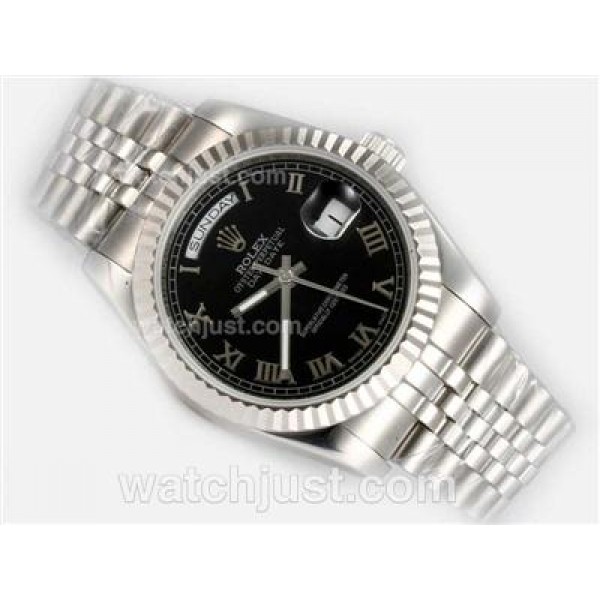 High Quality Rolex Day-Date Replica Watches With Black Dials For Sale