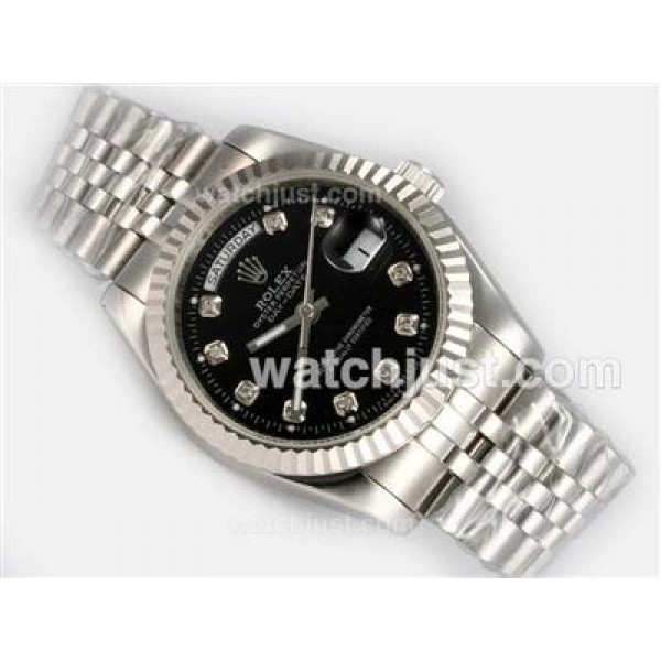 Best Quality Rolex Day-Date Replica Watches With Black Dials For Men