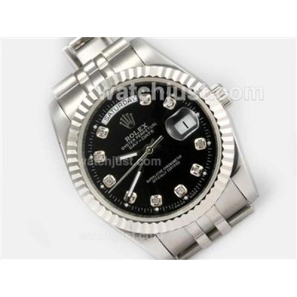 Best Quality Rolex Day-Date Replica Watches With Black Dials For Men