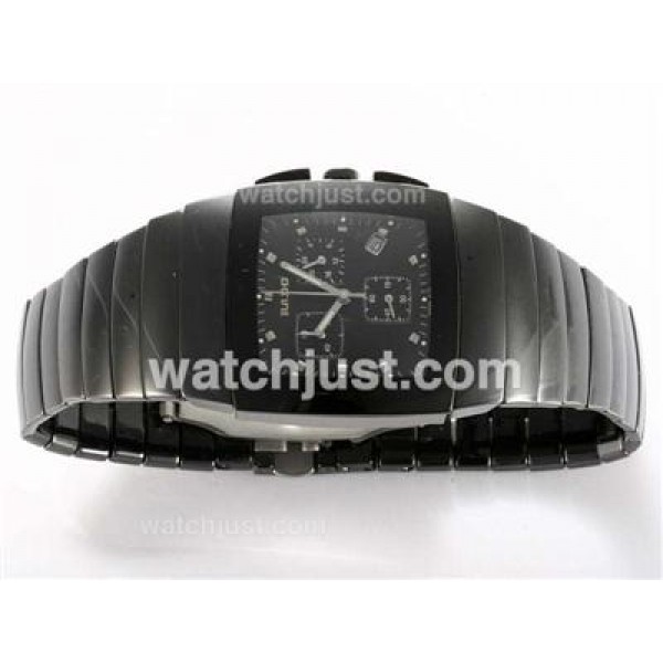 Rado Sintra Super Superjubile Swiss ETA Movement Working Chronograph Authentic Ceramic with Black Dial