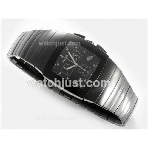 Rado Sintra Super Superjubile Swiss ETA Movement Working Chronograph Authentic Ceramic with Black Dial