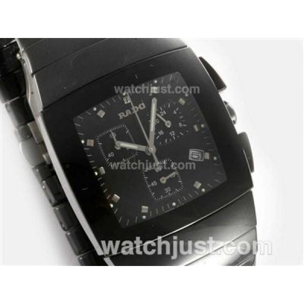 Rado Sintra Super Superjubile Swiss ETA Movement Working Chronograph Authentic Ceramic with Black Dial