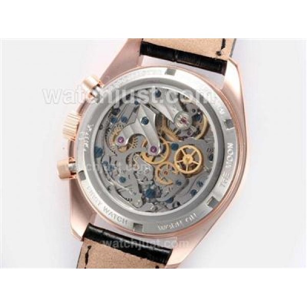 Omega Speedmaster Chronograph Lemania Movement Rose Gold Case with Black Dial