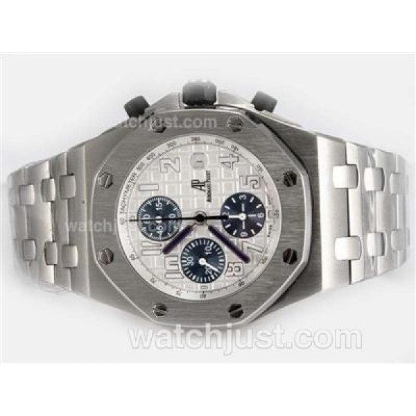 Audemars Piguet Royal Oak Chronograph Swiss Valjoux 7750 Movement with White Dial
