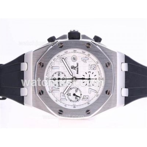 Audemars Piguet Royal Oak Chronograph Swiss Valjoux 7750 Movement with White Dial-Rubber Strap
