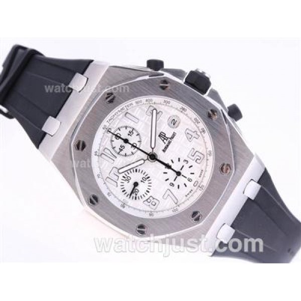 Audemars Piguet Royal Oak Chronograph Swiss Valjoux 7750 Movement with White Dial-Rubber Strap